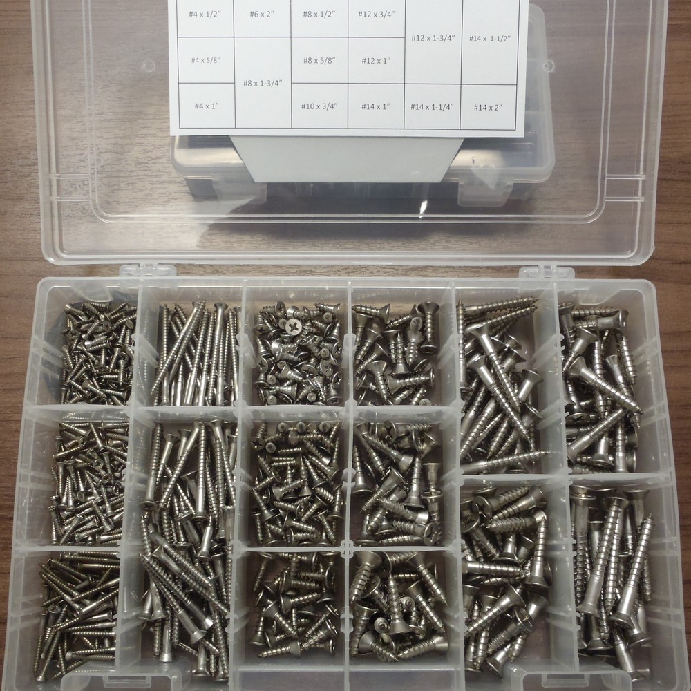 188 SS Wood Screw Kit PF WOOD SCREW ASST SS